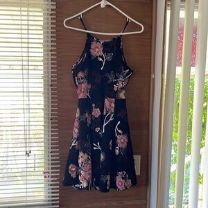 Dark Navy Blue w/ Floral pattern size Small dress